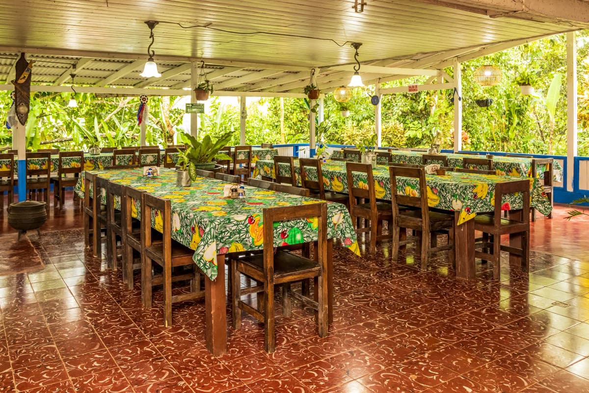 Cozy rustic atmosphere in the dining room of La Casona